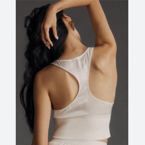 Brand New By Anthropologie Satin Buttondown Crop Top - Picture 2 of 7